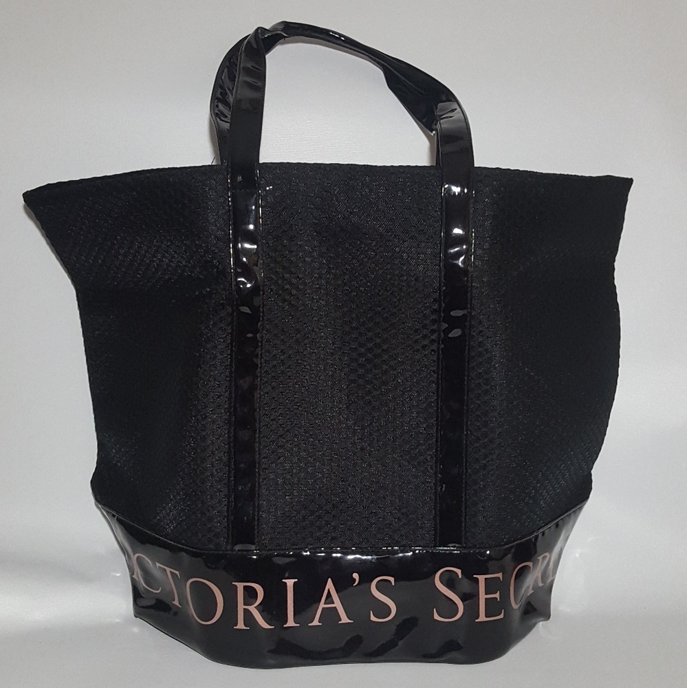 Victoria's Secret NEW Mesh Tote Bag Black & Pink